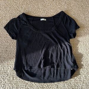 Free People black loose crop top